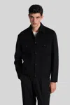 Attachment Casual Jacket In Black Wool In Black