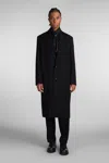 ATTACHMENT COAT IN BLACK WOOL