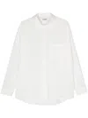 Attachment Crinkled Long-sleeve Shirt In White