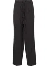 Attachment Drawstring-waistband Wool Trousers In Schwarz