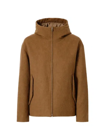 Attachment Hooded Jacket In Burgundy