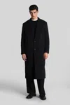 Attachment Single-breasted Coat In Black
