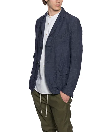 Attachment Linen Jacket With Two Buttons In Blue