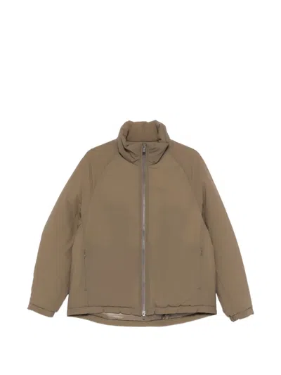 Attachment Long-sleeve Zip-fastening Jacket In Brown