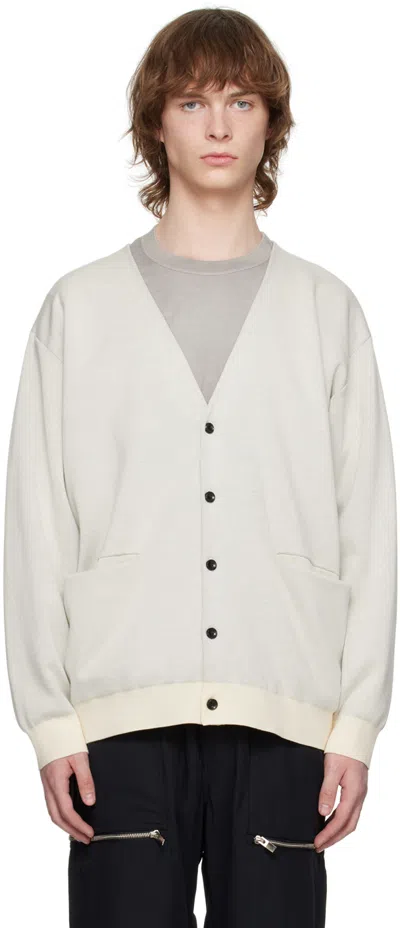 Attachment Off-white Ak31-033 Cardigan In 850 Off White