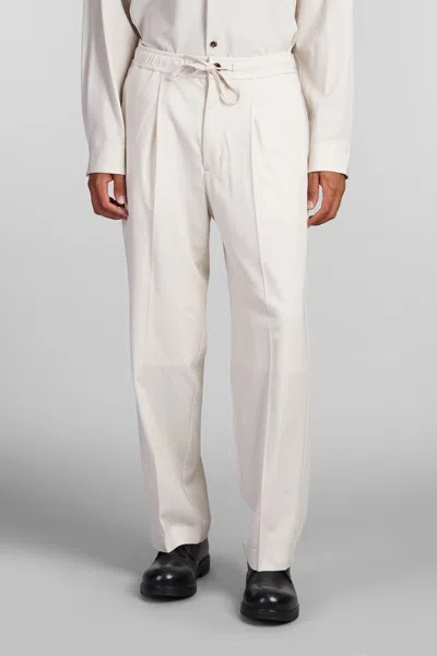 Attachment Wide-leg Drawstring Trousers In Beige