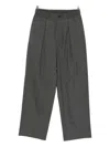 Attachment Pinstripe-pattern Drawstring Trousers In Gray