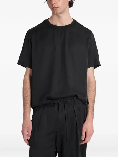 Attachment Ribbed-trim T-shirt In Black
