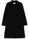Attachment Single-breasted Coat In Schwarz
