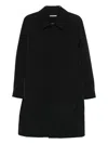 Attachment Single-breasted Collared Coat In Black