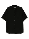 Attachment Shirt In Black Cotton In Schwarz
