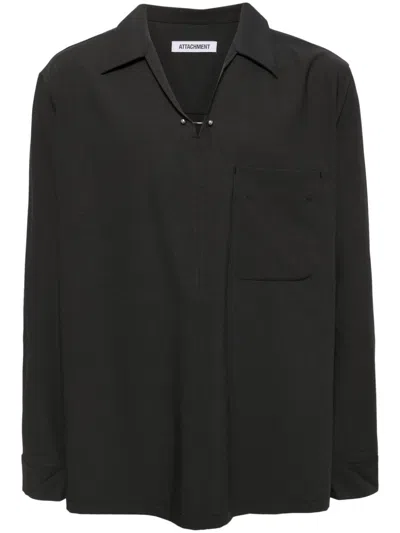 Attachment V-neck Shirt In Grey