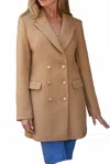 Attentif Classic Sophistication Wool Breasted Jacket In Camel In Brown