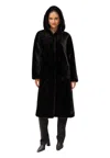 Attentif-paris Long Coat In Synthetic Fur With Hood Woman Attentif Paris In Black