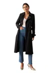 Attentif-paris Long Trench With Cotton Belt Woman Attentif Paris In Black