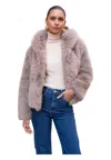 Attentif-paris Short Coat In Faux Fur Long With Hood Woman Attentif Paris In Purple