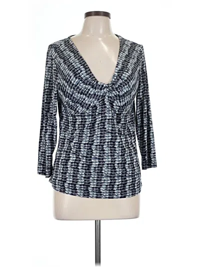 Pre-owned Attention 3/4 Sleeve Blouse In Blue