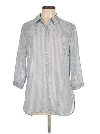 Pre-owned Attention 3/4 Sleeve Blouse In Gray
