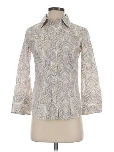 Pre-owned Attention 3/4 Sleeve Blouse In Silver