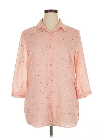 Pre-owned Attention 3/4 Sleeve Button Down Shirt In Pink