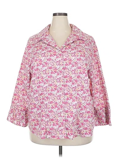 Pre-owned Attention 3/4 Sleeve Button Down Shirt In Pink