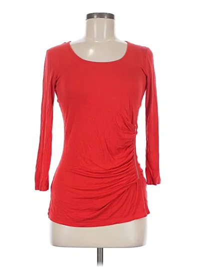 Pre-owned Attention 3/4 Sleeve T-shirt In Red
