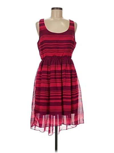 Pre-owned Attention Casual Dress In Burgundy