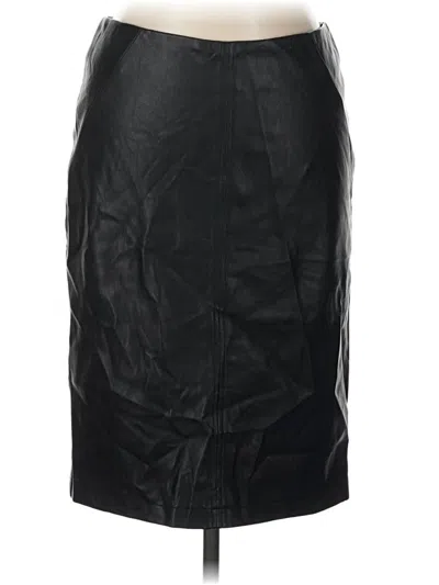 Pre-owned Attention Faux Leather Skirt In Black