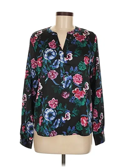 Pre-owned Attention Long Sleeve Blouse In Black