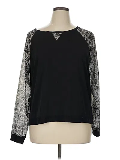 Pre-owned Attention Long Sleeve Blouse In Black