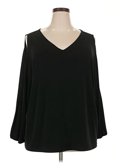 Pre-owned Attention Long Sleeve Blouse In Black