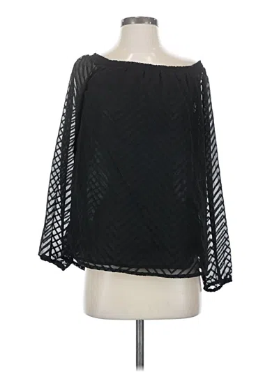 Pre-owned Attention Long Sleeve Blouse In Black