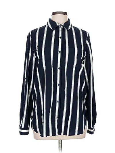 Pre-owned Attention Long Sleeve Blouse In Blue