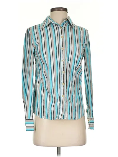 Pre-owned Attention Long Sleeve Blouse In Blue