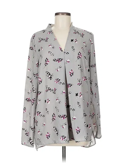 Pre-owned Attention Long Sleeve Blouse In Gray