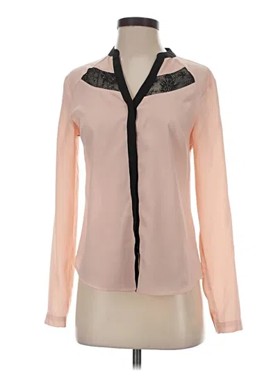 Pre-owned Attention Long Sleeve Blouse In Pink