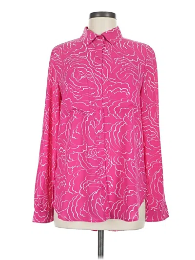 Pre-owned Attention Long Sleeve Blouse In Pink