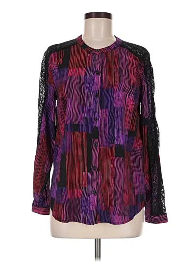 Pre-owned Attention Long Sleeve Blouse In Purple