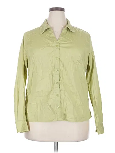 Pre-owned Attention Long Sleeve Button Down Shirt In Green