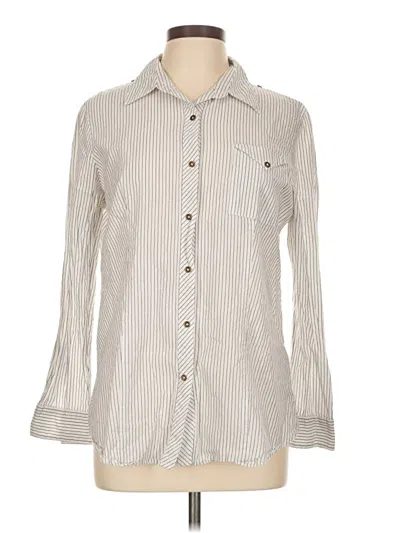 Pre-owned Attention Long Sleeve Button Down Shirt In Ivory