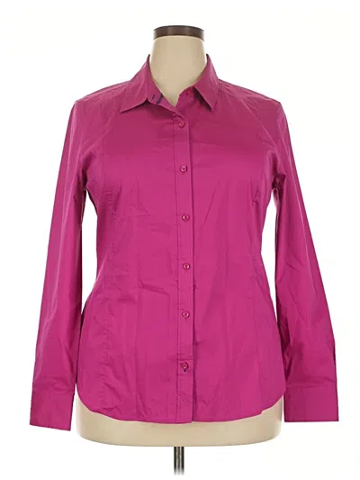 Pre-owned Attention Long Sleeve Button Down Shirt In Purple