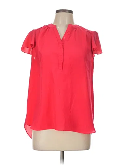 Pre-owned Attention Short Sleeve Blouse In Red