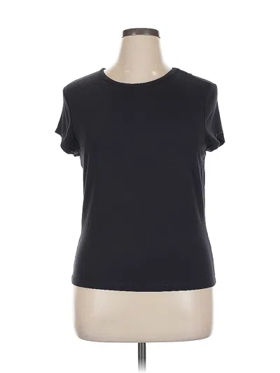 Pre-owned Attention Short Sleeve Top Black Crew Neck Tops