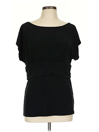 Pre-owned Attention Short Sleeve Top Black One Shoulder Neckline Tops