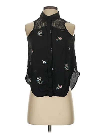 Pre-owned Attention Sleeveless Blouse In Black