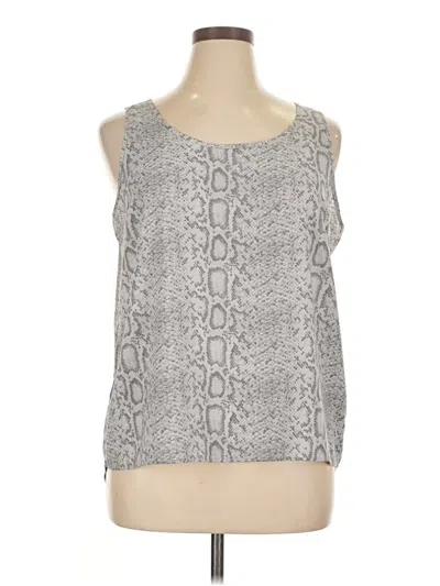 Pre-owned Attention Sleeveless Top Silver Scoop Neck Tops