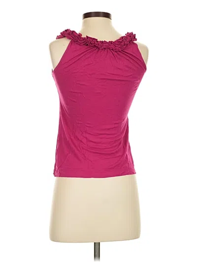 Pre-owned Attention Tank Top Burgundy Halter Neckline Tops