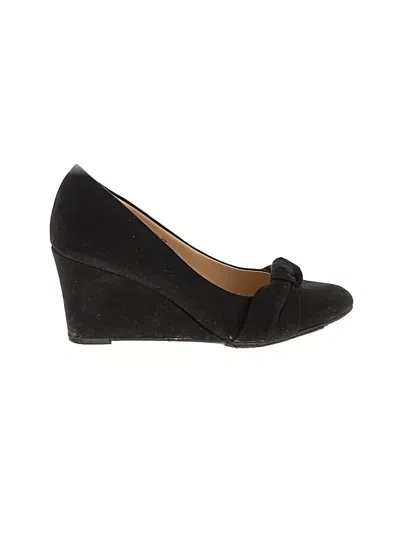 Pre-owned Attention Wedges In Black