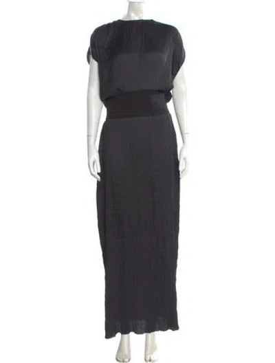 Pre-owned Attersee Bateau Neckline Long Dress In Gray