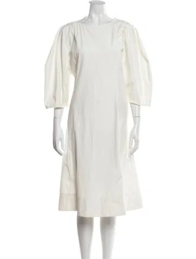 Pre-owned Attersee Bateau Neckline Midi Length Dress In Neutrals